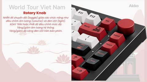 Bàn phím cơ AKKO 5075B Plus Black World Tour Viet Nam (RGB / Hotswap / Akko V3 Piano Pro)