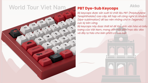 Bàn phím cơ AKKO 5075B Plus Red World Tour Viet Nam (RGB / Hotswap / Akko V3 Piano Pro)