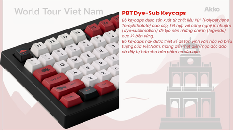 Bàn phím cơ AKKO 5075B Plus Black World Tour Viet Nam (RGB / Hotswap / Akko V3 Piano Pro)