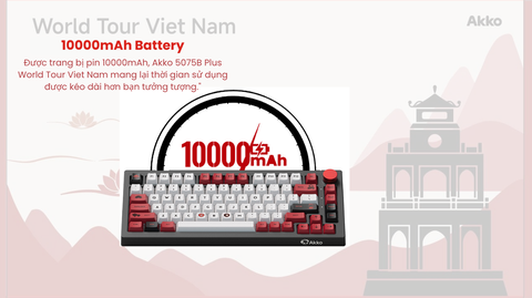 Bàn phím cơ AKKO 5075B Plus Black World Tour Viet Nam (RGB / Hotswap / Akko V3 Piano Pro)