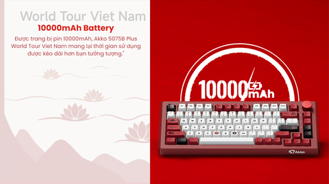 Bàn phím cơ AKKO 5075B Plus Red World Tour Viet Nam (RGB / Hotswap / Akko V3 Piano Pro)