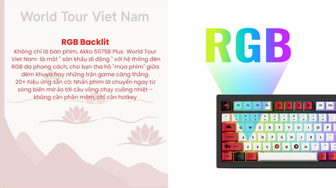 Bàn phím cơ AKKO 5075B Plus Black World Tour Viet Nam (RGB / Hotswap / Akko V3 Piano Pro)