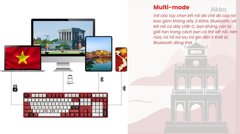 Bàn phím cơ AKKO 5108B Plus Red World Tour Viet Nam (RGB / Hotswap / Akko V3 Piano Pro)