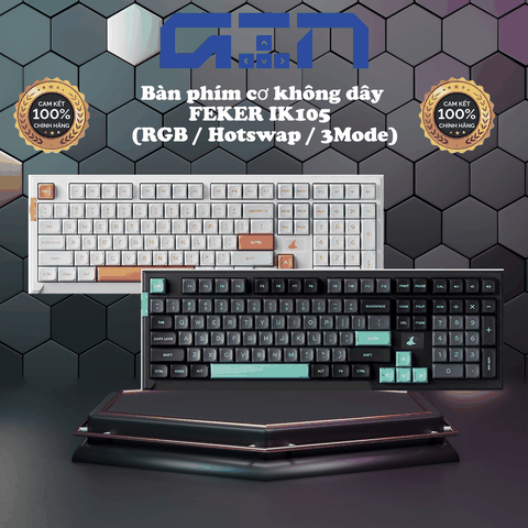 Bàn phím cơ không dây FEKER IK105 / 3 Mode / Gasketmount / Led RGB / Hotswap