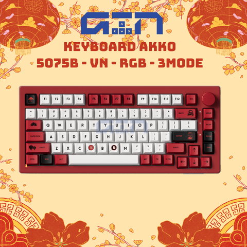 Bàn phím cơ AKKO 5075B Plus Red World Tour Viet Nam (RGB / Hotswap / Akko V3 Piano Pro)