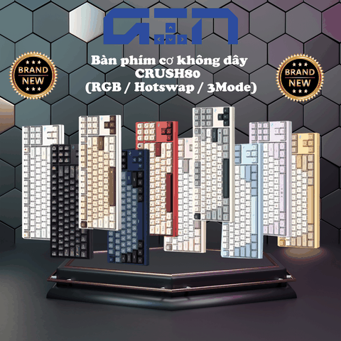 Bàn phím cơ Crush80 / Nhôm CNC / Led RGB / Hotswap / PIN 7000mah