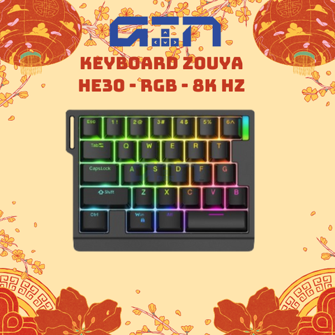 [HÀNG SẴN] Bàn Phím Cơ Gaming Rút Gọn Một Tay Rapid Trigger Zouya HE30 | 8K Hz | Chuyên game