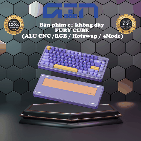 Bàn phím cơ Fury Cube F75 / Nhôm CNC / Led RGB / Hotswap / PIN 8000mah
