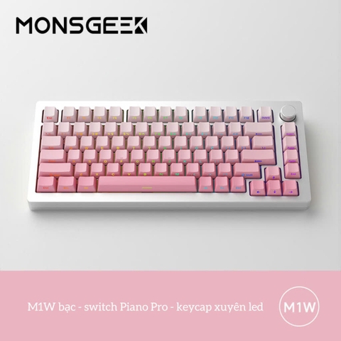 Bàn phím cơ Monsgeek M1W / M1W-SP / M1 3MODE Nhôm CNC Gasket Mạch Xuôi RGB Hotswap Full Foam 3Mode