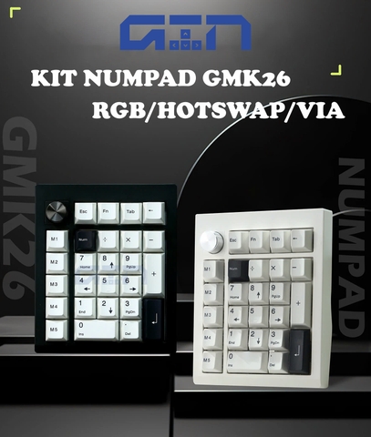Bộ KIT Numpad Bàn phím cơ GMK26 | Gasket Mount | 3 Modes | Hotswap | VIA