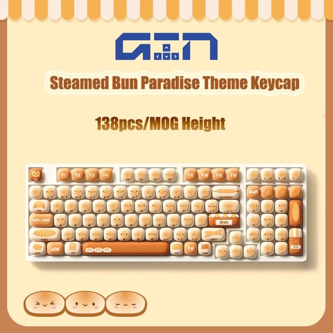 AKKO Keycap set – Bun Wonderland / Bánh mì (PBT Dye-subbed / MOG profile / 138 nút)