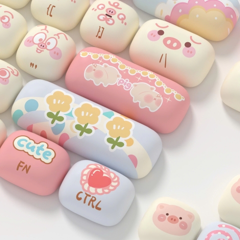 Bộ AKKO Keycap set – Piggy Party Cute (PBT Dye-subbed / MOG profile / 139 nút)