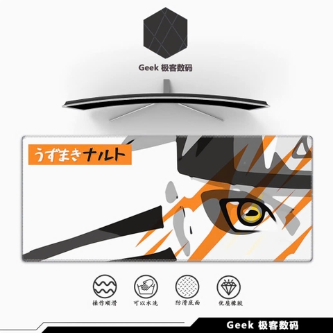 Miếng lót chuột Geek, bàn di chuột, pad chuột cỡ lớn Desk Mat 900x400 độ dày 4mm (Naruto)