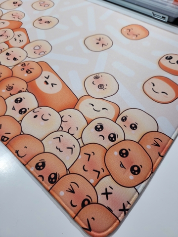 Miếng lót chuột Handmade, bàn di chuột, pad chuột cỡ lớn Desk Mat 900x400 độ dày 5mm (Bánh Mì)