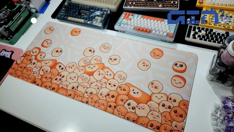 Miếng lót chuột Handmade, bàn di chuột, pad chuột cỡ lớn Desk Mat 900x400 độ dày 5mm (Bánh Mì)