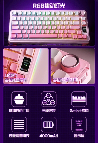 Bàn phím cơ AULA S75 Pro | 3mode | Hotswap | Led RGB