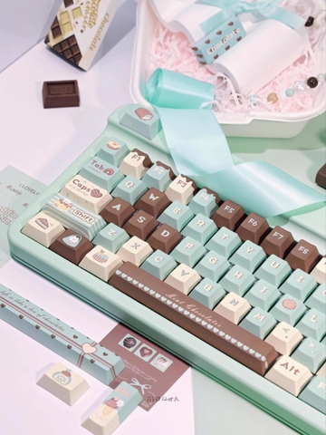 [Keycap Đẹp] Bộ Keycap bàn phím Mint Chocolate | PBT | Dày dặn