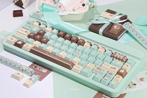 [Keycap Đẹp] Bộ Keycap bàn phím Mint Chocolate | PBT | Dày dặn