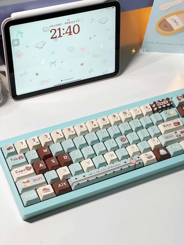 [Keycap Đẹp] Bộ Keycap bàn phím Mint Chocolate | PBT | Dày dặn