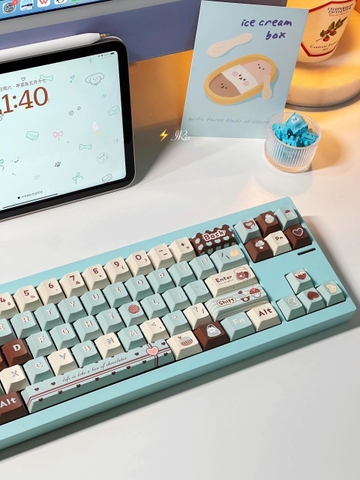 [Keycap Đẹp] Bộ Keycap bàn phím Mint Chocolate | PBT | Dày dặn