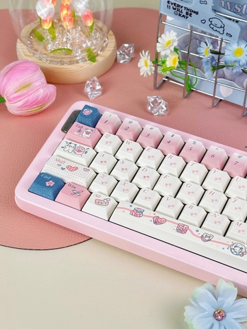[Keycap Đẹp] Bộ Keycap bàn phím Pure Heart Beats | CHERRY | CUTE | PINK