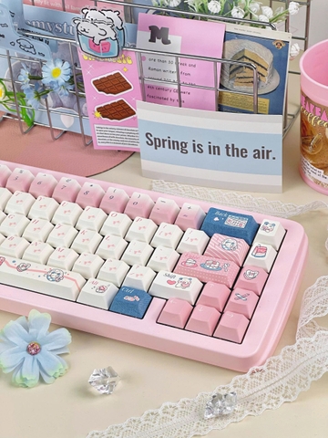 [Keycap Đẹp] Bộ Keycap bàn phím Pure Heart Beats | CHERRY | CUTE | PINK