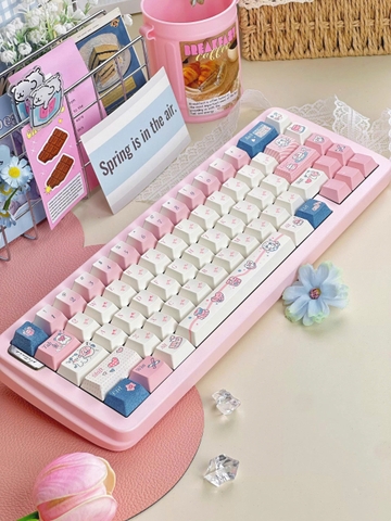 [Keycap Đẹp] Bộ Keycap bàn phím Pure Heart Beats | CHERRY | CUTE | PINK