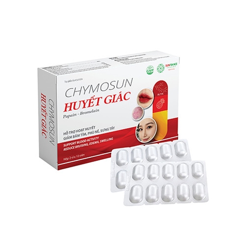 CHYMOSUN HUYẾT GIÁC: giảm phù nề, sưng tấy, bầm tím