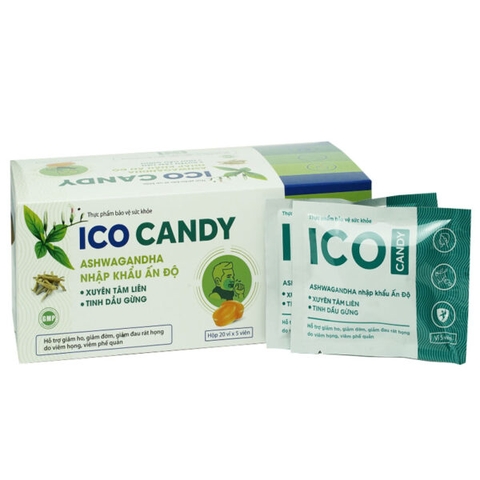 Ico Candy: hỗ trợ giảm ho, giảm đờm, giảm đau rát họng do viêm họng