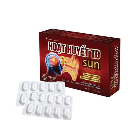 HOẠT HUYẾT TĐ SUN: giảm triệu chứng do rối loạn tiền đình