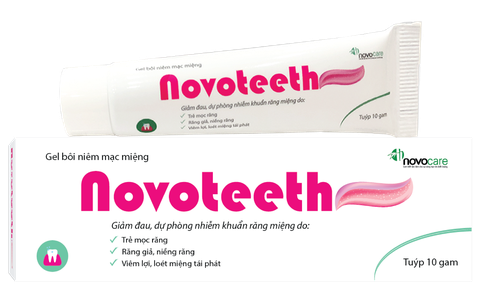 Novoteeth giảm đau, dự phòng nhiễm khuẩn răng miệng do viêm lợi, trẻ em mọc răng