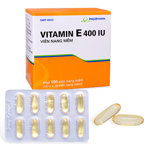 Thuốc Pms-Vitamin E 400IU Imexpharm điều trị tình trạng thiếu vitamin E (10 vỉ x 10 viên)