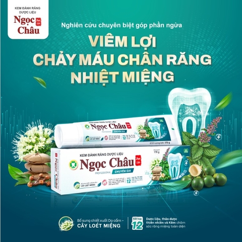 Kem đánh răng dược liệu Ngọc Châu Chuyên Gia giảm chảy máu chân răng (tuýp 125g)