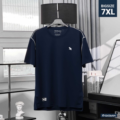 Áo thun Thể thao Big size Phối viền vai Màu Xanh đen