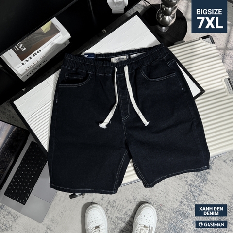 Quần ngắn Jean lưng thun Bigsize Màu Xanh đen basic