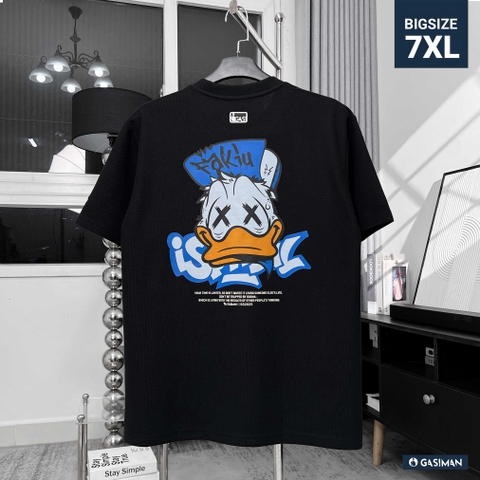 Áo Thun Big size có Túi In Vịt Donald Màu Đen