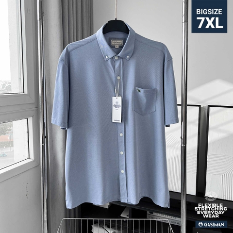 Áo Sơ mi Big size Flex Co giãn 4 chiều màu Xanh jean