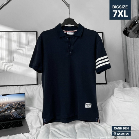 Áo Polo Bigsize 3 Sọc ngay tay Màu Xanh đen