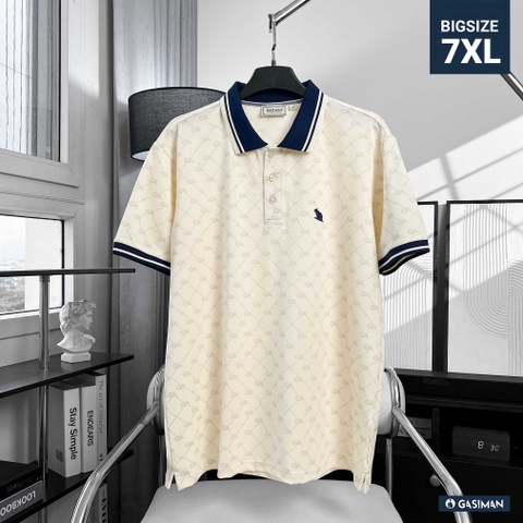 Polo Big size Royal Sailor Monogram Màu Kem