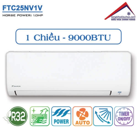 Điều hòa Daikin 1 chiều 9.000BTU (Daikin FTC25NV1V)