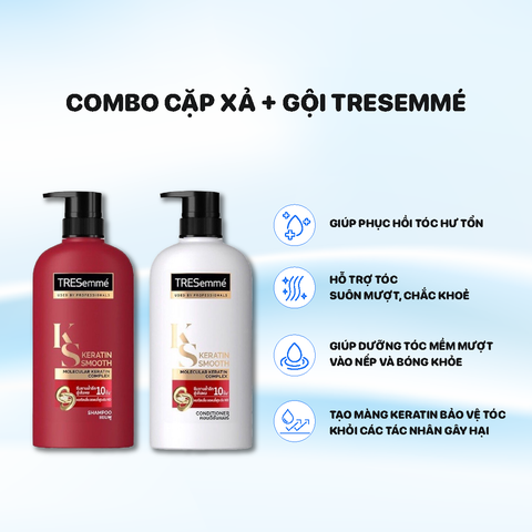 Cặp Dầu Gội và Dầu xả Tresemmé 400ml - Màu Đỏ & Trắng