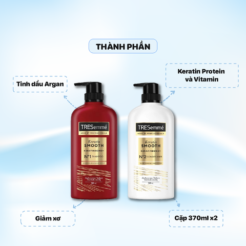 Cặp Dầu Gội và Dầu xả Tresemmé 370ml - Màu Đỏ & Trắng