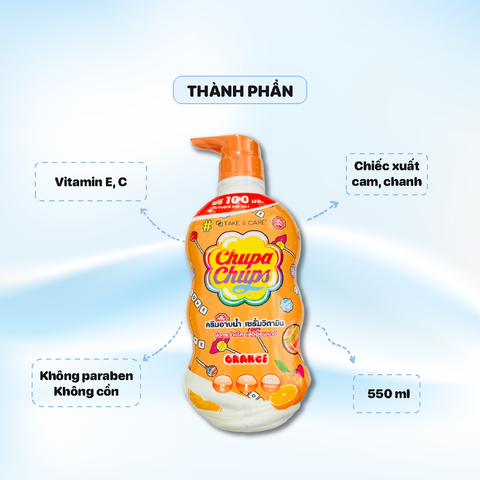 Sữa Tắm Chupa chups Hương Cam 550ml - Màu Cam