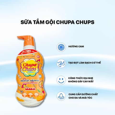 Sữa Tắm Chupa chups Hương Cam 550ml - Màu Cam