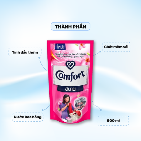 Nước Xả Comfort Túi 500ml - Màu Hồng
