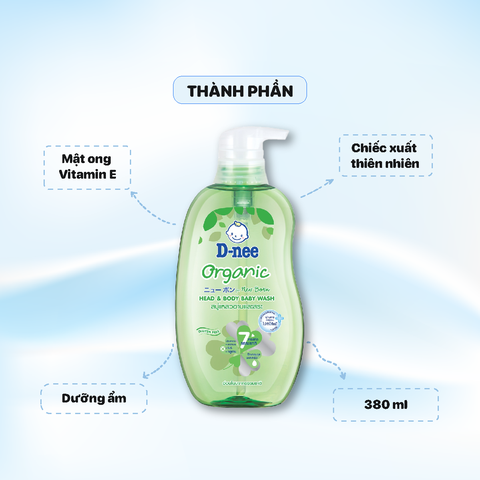Sữa tắm Dnee Kids Organic 380ml - Xanh Lá