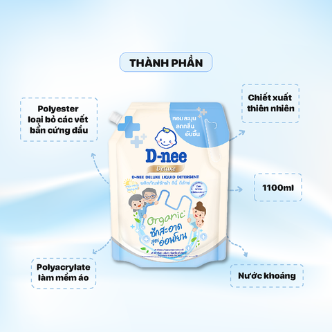 Nước Giặt Dnee Deluxe Túi 1100ml - Màu Xanh dương (mẫu mới)