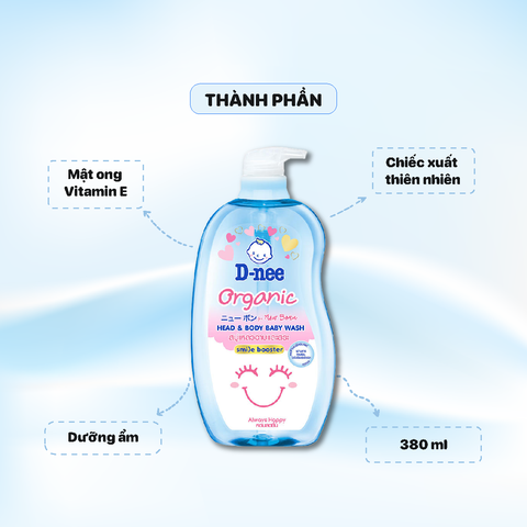Sữa tắm Dnee Kids Organic 380ml - Xanh dương - Always Happy