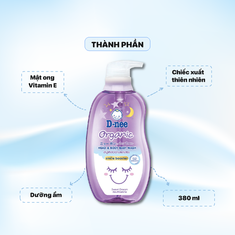Sữa tắm Dnee Kids Organic 380ml - Tím - Sweet Dream