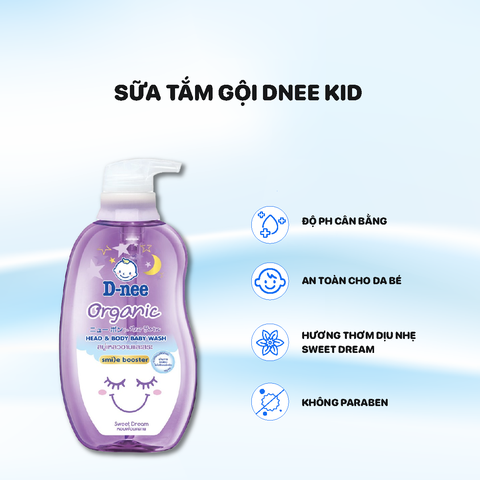 Sữa tắm Dnee Kids Organic 380ml - Tím - Sweet Dream